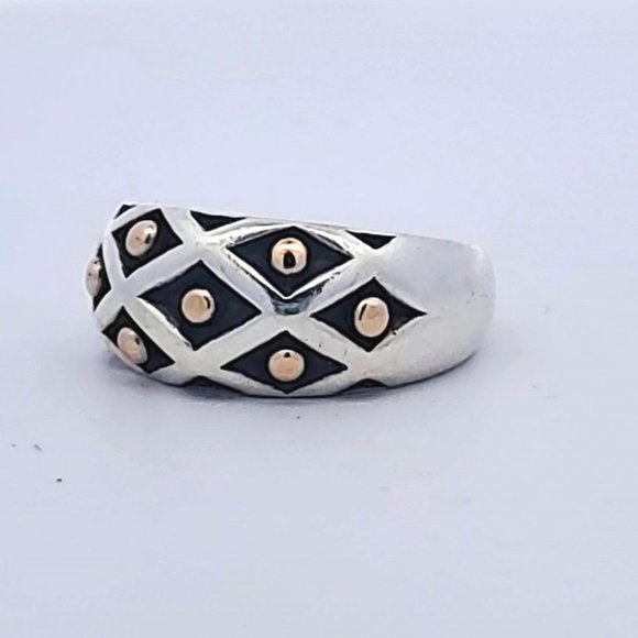 James Avery Silver and Gold Lattice Ring - Picture 3 of 12